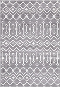 Geometric Kasbah Trellis Collection Rug – 2' X 10' Runner Beige Low Pile Rug