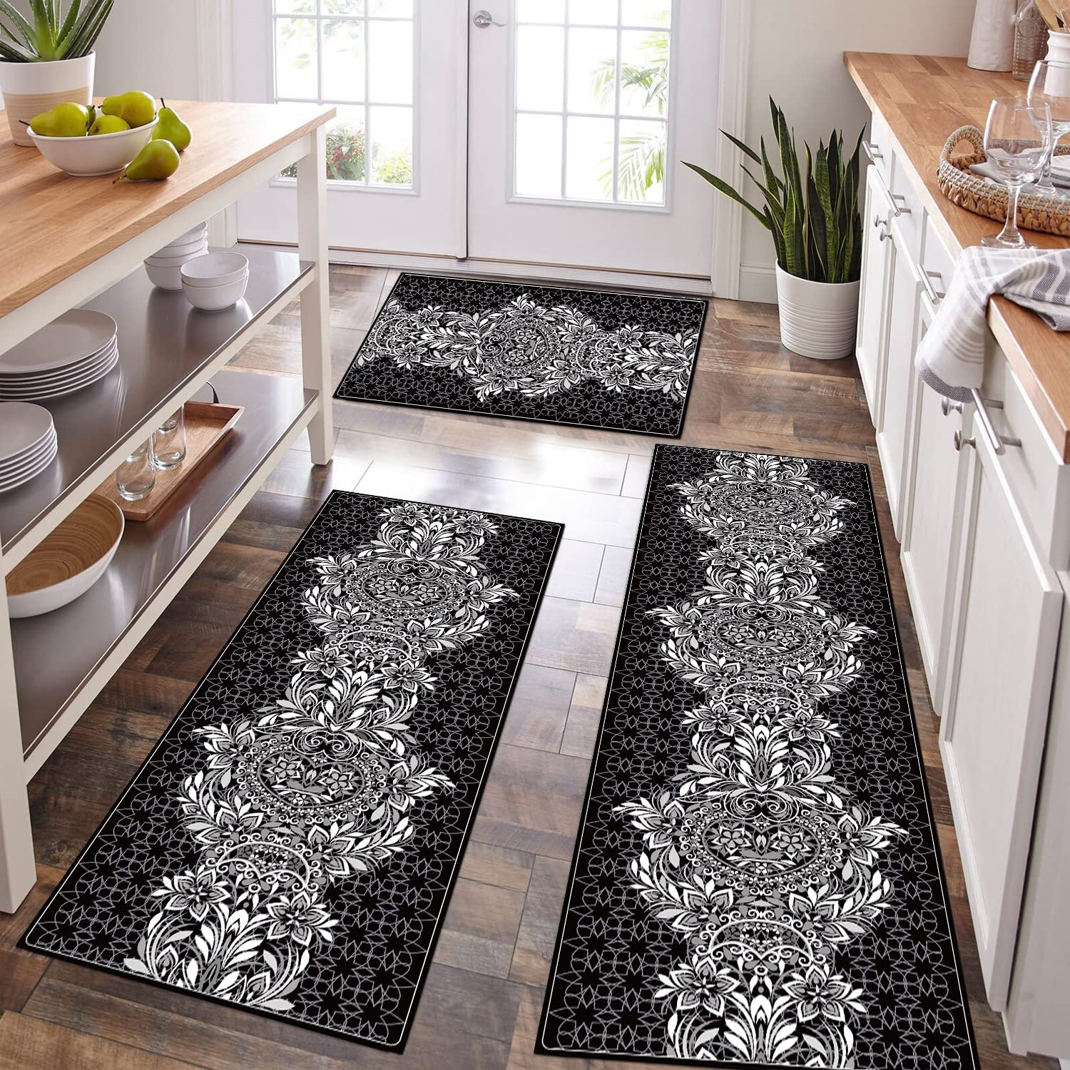 Kitchen Mat Cushioned Boho Kitchen Rugs Non Slip Washable 20 x 48