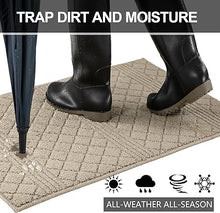 Machine Washable Non-Slip Rubber Backing Entrance Rug, Low Profile Absorbent Dirt Trapper Doormat