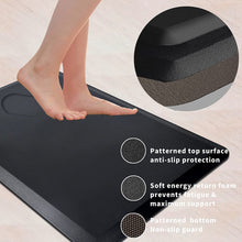 2Pcs Black Anti Fatigue Padded Mat 17.3"X28"+17.3"X47"