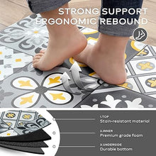 Cushioned Anti-Fatigue Non-Slip Waterproof Kitchen Floor Mats, 17x29 in, Black