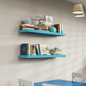 Floating Shelves for Wall Decor, Bedroom Bathroom Storage, 2-Pack(30"×6.7"×1.6", Burlywood)