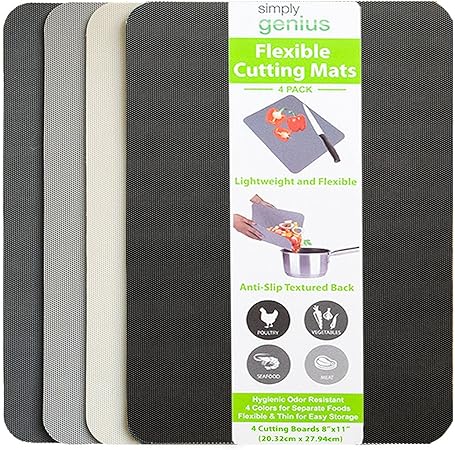 Extra Thin Flexible Cutting Boards for Kitchen | Set of 3 | BPA-Free  Cutting Mats for Cooking, Cutting Board Mats | Non Slip Cutting Sheets |  Plastic