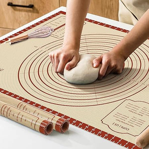 Non Stick  26" x 16" Non-slip Dough Rolling Pastry Mat with Measurement Cookies,Macarons,Bread