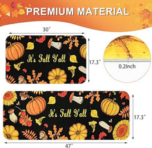 Thanksgiving Pumpkins Absorbent Washable Fall Kitchen Rug Set for Home, 17.3"x 30" +17.3"x 47"