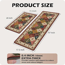 Retro Farmhouse Kitchen Mats for Sink,Cushioned Anti-Fatigue Comfort Kitchen Waterproof Non-Skid,Laundry Area Rugs Runner 17.3"x28"+17.3"x47"