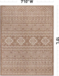 Lecce Distressed Geometric Bohemian Textured Flat Weave Easy Cleaning Outdoor Rugs