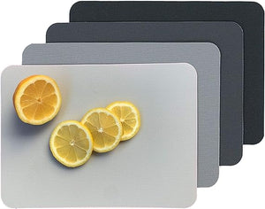 Non-Slip, BPA Free (8-Pack Gray, Mixed Size) Color Coded Chopping Plastic Cutting Boards for Kitchen