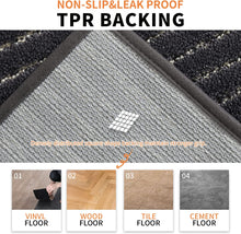 Non Skid Washable TPR Backing 100% Polyester Kitchen Mat Set of 2 Absorbent - 20x30inch/20x48inch