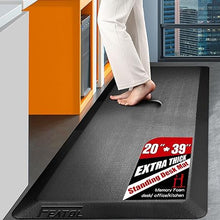 2 Packs Anti Fatigue Mat Thick Cushioned Standing Stain Resistant, Non-Slip Floor Mat (20" x 32", Black)