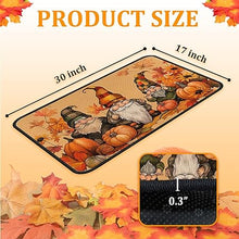 Non Skid Washable, Seasonal Fall Holiday Party Autumn Harvest Thanksgiving Kitchen Mat 17"x47"+17"x30"