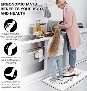 Non Skid Washable Anti Fatigue Mat Waterproof Cushioned Kitchen Matt for Standing 17.3"x29", Farmhouse