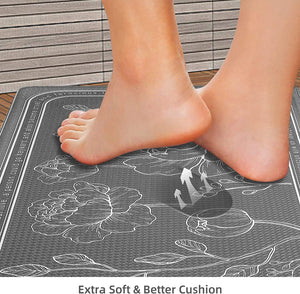 Set of 2- Cushioned Anti Fatigue Kitchen Mat 17"x47"+17"x29",