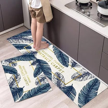 Printed Cushioned Non-Slip Kitchen Runner 2 PCS Set 16×24+16×47inch