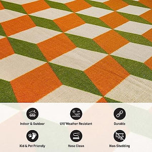 Budelli Contemporary Geometric Non-Shedding Outdoor Rugs - 2' x 7'