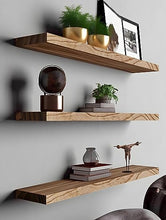 Nature Wood Floating Shelves for Wall Decor, Set of 4 Wooden 36 Inch
