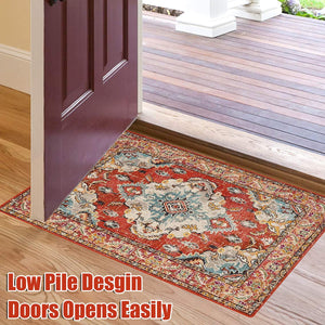 2 PCS Boho Super Non-Slip, Non Skid Washable Kitchen Rugs and mats - (17"x 47" and 17"x 30")