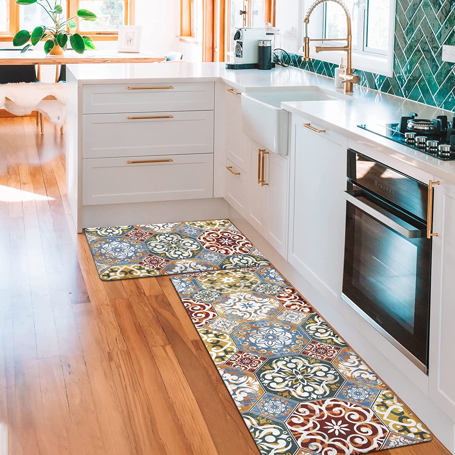 Artnice Kitchen Floor Mats 2 Piece,Floral Anti Fatigue Kitchen Rugs,Cu –  Joanna Home