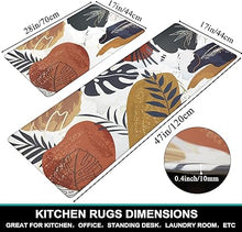 Set of 2 Non Skid Kitchen Mats for Floor Cushioned Anti Fatigue Kitchen Floor Mats Waterproof Comfort Mats for Standing Sink Laundry, 17.3"x28"+17.3"x47"/0.4inch