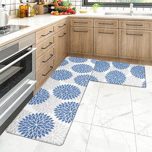 Anti Fatigue Set of 2 Waterproof Non Slip Kitchen Mats 17"x48"+17"x28"