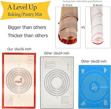 Non-slip Silicone Pastry Mat Extra Large with Measurements 16''By 26'' for Silicone Baking Mat, Counter Mat, Dough Rolling Mat,Oven Liner,Fondant/Pie Crust Mat