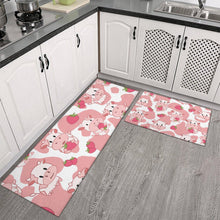 Strawberry Cat Kitchen Mats Set 2 Piece