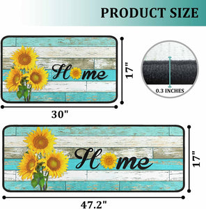 Set of 2 Non-Slip Backing Washable Doormat - 17x47.2 and 17x30 inches.