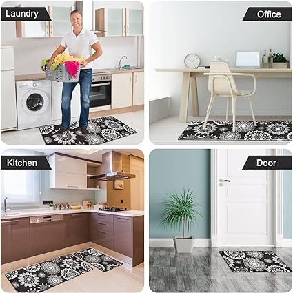 Anti Fatigue Kitchen Mats for Floor 2 Piece, Cushioned Comfort Kitchen –  Modern Rugs and Decor