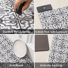 Anti-Fatigue Cushioned Rug Set (2 PCS), Waterproof Non-Slip & Stain Resistant, 0.4'' Thick PVC Ergonomic Comfort Foam Rugs 47''x17.5''