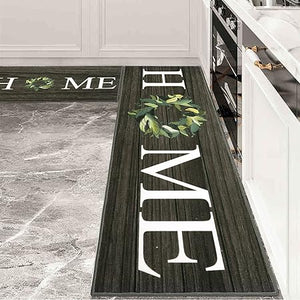 Washable Non-Skid  Kitchen Rugs Floor Mats for Home Farmhouse Office, Durable Hallway Laundry Runner Rug Sink Area Rug (18"x29"+18"x47")-Home Design