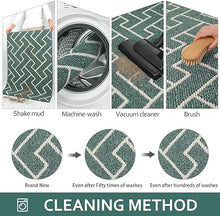 Washable Absorbent Resist Dirt Rubber Backing Non Slip Door Mats, 20"x31.5"(Aqua Haze)