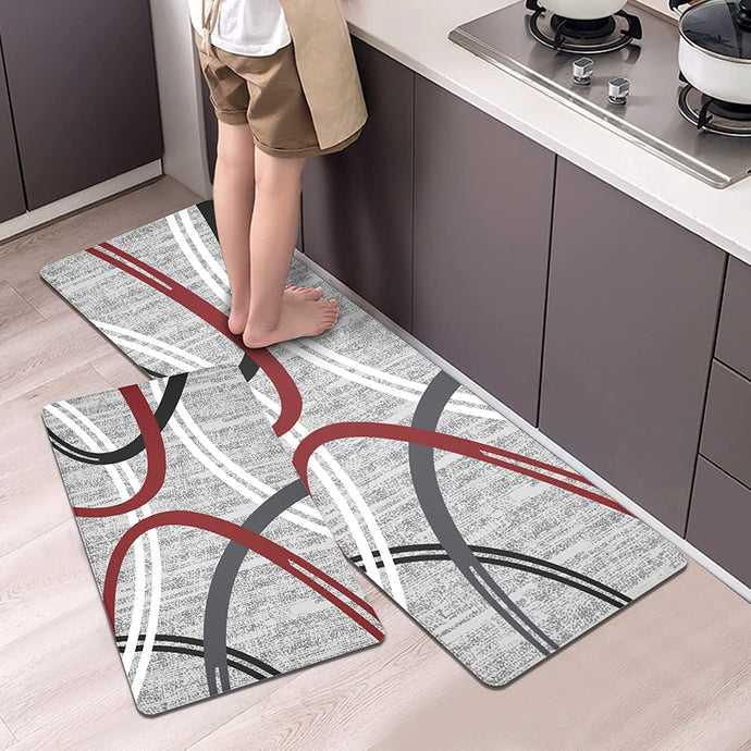 Modern Abstract Design Cushioned Anti Skid Waterproof Mat