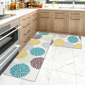 Anti Fatigue Set of 2 Waterproof Non Slip Kitchen Mats 17"x48"+17"x28"