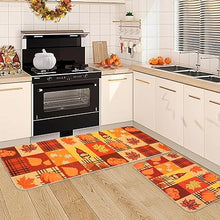 Fall Decor Kitchen Mats Cushioned Anti Fatigue 2 Pieces, 17''x29''+17''x47''