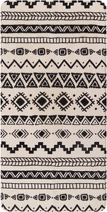 Non-Slip, Geometric, Washable Area Rugs (2x3, Black & Off-White）