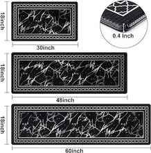 Anti-Fatigue Black and White Modern  Non Slip Washable, Cushioned Kitchen Mats, 18 x 30 Inch