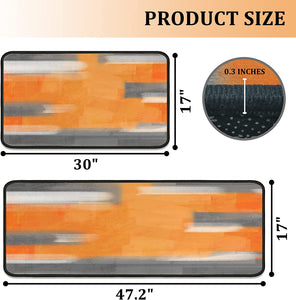 Set of 2 Non-Slip Backing Washable Doormat - 17x47.2 and 17x30 inches.