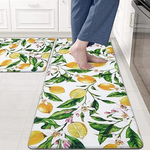 Modern Art Non Slip, Abstract Painting Cushioned Anti Fatigue, Waterproof  Kitchen Mats, 18'' x 48'' + 18'' x 30''