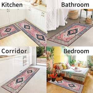 Set of 2 Non-Slip Bohemian Kitchen Runner Rug 63*19.7/31.5*19.7