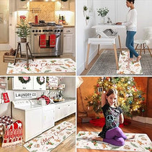 Anti Fatigue Non Slip Waterproof Comfort Standing Mat Christmas Gingerbread Kitchen Mat 2 Pieces,