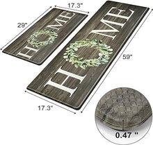 Farmhouse Anti Fatigue Kitchen Mats for Floor 2 Piece Set Cushioned Kitchen Rugs