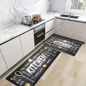 Anti Fatigue Kitchen Mats [2PCS] Non-Skid Waterproof Kitchen Mats