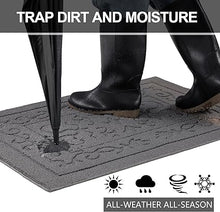 Machine Washable Non-Slip Rubber Backing Entrance Rug, Low Profile Absorbent Dirt Trapper Doormat