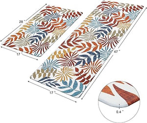 Anti Fatigue Kitchen Mats for Floor 2 Piece Set,