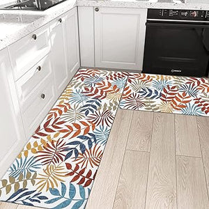 Anti Fatigue Kitchen Mats for Floor 2 Piece Set,