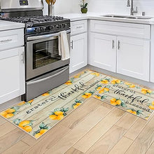 Non-Slip Backing Natural Design Throw Rug Lemon Design, 17"x48"+17"x24"