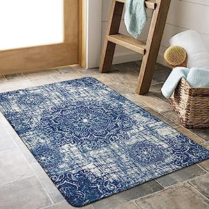 Vintage Medallion Non-Slip Distressed Small Accent Throw Area Rug - 2’ X 3