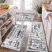 2 Piece Anti Fatigue Farmhouse Kitchen Mat Set - 17'' x 47'' + 17'' x 30''