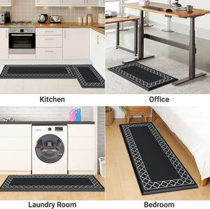 [2 PCS] Cushioned Anti-Fatigue Kitchen Rug Non Slip Kitchen Mats and Rugs