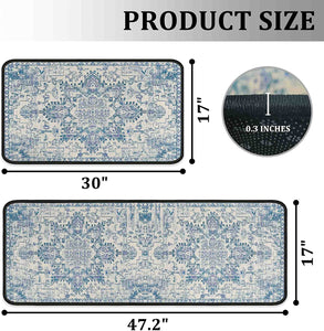 Set of 2 Non-Slip Backing Washable Doormat - 17x47.2 and 17x30 inches.